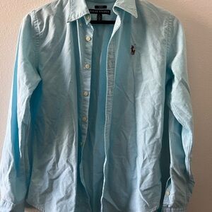 Ralph Lauren Light Blue Long-Sleeve Button-Down Oxford Shirt
